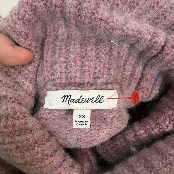Madewell Purple Mauve Merino Wool Blend Women's XS Turtleneck Sweater - Picture 3 of 10